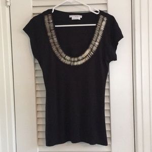 Embellished Black Tee